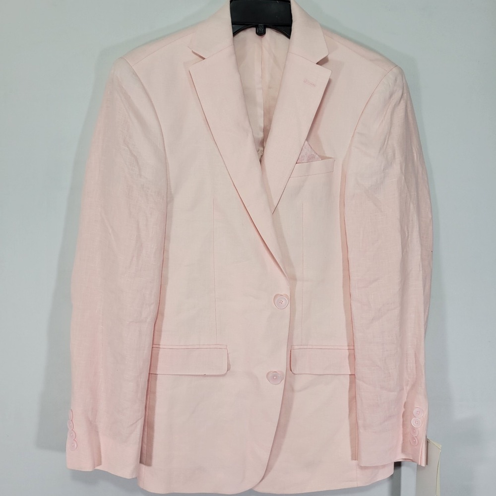 BAR III Men's Sport Coat Blazer Two Button Pink 100% Linen 36R SLIM‎